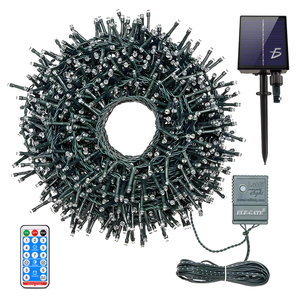 Guirlande lumineuse LED solaire, lumière chaude, intensité réglable, résistante à l'eau, avec corps de lampe en PVC et cuivre, pour aménagement paysager, indice de protection IP65 - Product Image 4