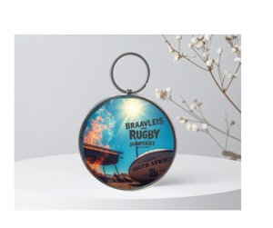 Recuerdos de Sudáfrica, Llavero de Acero Inoxidable con Diseño de Balón de Rugby Braaivleis, Sunnyskies, Regalo Nacional - Product Image 3