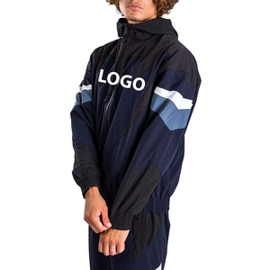 ชุดวอร์มผ้าไนลอน100% สำหรับยิมชุด2ชิ้นกันน้ำน้ำหนักเบาชุดเสื้อแจ็คเก็ตและกางเกงสำหรับฤดูร้อน - Product Image 1