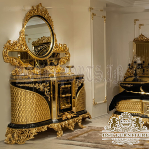 ชุดเฟอร์นิเจอร์ห้องนอนไม้จริงขนาดคิงไซส์ สไตล์คลาสสิก สำหรับวิลล่าหรูหรา สไตล์โมเดิร์น แบบโบราณ ราชวงศ์ - Product Image 5