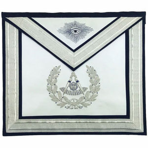 Delantales masónicos pasados Bordado hecho a mano de plata Personalizado Heavy Duty Blue Lodge Masonic Regalia Delantales para la venta - Product Image 1