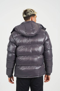 Chaqueta Acolchada de Lona Personalizada con Capucha, Logotipo Frontal, Algodón Grueso, Transpirable, Cortavientos, Ropa de Calle de Invierno - Product Image 5