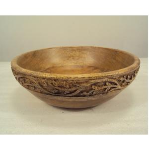 Cuenco de servicio de madera natural con acabado rústico para ensalada, sopa, comida, utensilios de cocina - Product Image 1