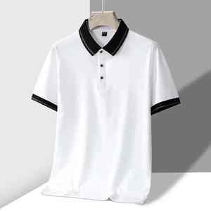 TFETTERS Tendencias de Verano 2025 Polo de Algodón de Lujo de Alta Calidad para Hombre con Cuello Patchwork y Mangas Cortas Tallas Grandes - Product Image 5