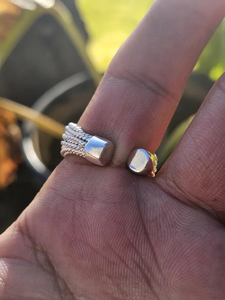 Joyería de declaración hecha a mano para mujer, anillo tejido de plata esterlina, diseño abierto Ajustable, regalo único para el Día de la madre para ella - Product Image 3