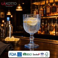 LAKOTTO Verre à pied en verre pulvérisé avec bordure perlée 350 ml pour service de table hôtelier, verrerie en gros, fabricant de designs OEM