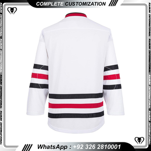 Jersey de hockey sobre hielo con bordado de diseño fresco verde en blanco barato de la Universidad personalizada - Product Image 3