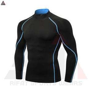 Camisas de compresión de sublimación 3D del fabricante Unisex transpirable de secado rápido 100% poliéster largo corte técnico estilo deportivo - Product Image 6