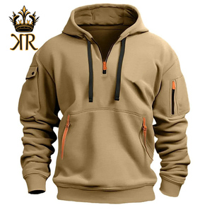 Sweat-shirt pour homme, simple et élégant, gris, coupe ample, pull-over en coton doux, streetwear, sweat-shirt avec poche avant - Product Image 4