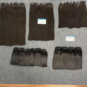 Extension de cheveux humains vietnamiens os droit courte longueur de 10-12 pouces couleur noire naturelle avec fermeture - Product Image 4