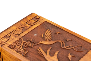 กล่องใส่เถ้ากระดูกโรสวู้ดออกแบบด้วยมือและรูปนกเก็บโกศตกแต่งสำหรับขี้เถ้า - Product Image 3