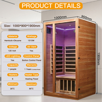 Sauna Eléctrica de Infrarrojos de Bajo EMF, Diseño Moderno, Madera de Hemlock, para Dormitorio, Sala de Estar, Gabinete de Bienestar, Directo de Fábrica, para Apartamento