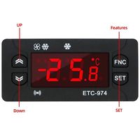 Contrôleur de température par micro-ordinateur ETC-974, thermostat de réfrigérateur, régulateur de température, thermorégulateur, capteur double NTC, 220V