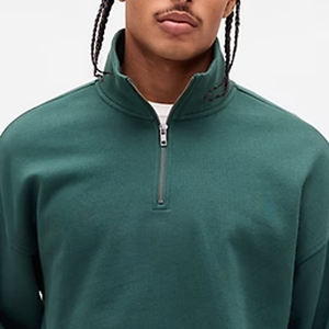 Sudadera de Hombre de Primera Calidad con Costuras de Alta Calidad para Pedidos al por Mayor, con Cuello Alto con Cremallera, Diseño de Mangas Completas y Logotipo Personalizable - Product Image 2