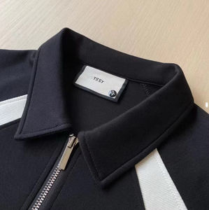 <b>Men's</b> Custom Logo Half Zip Oversized Boxy Golf Design Short Sleeve for Polo T-<b>Shirt</b> New Color Matching <b>Revere</b> Collar Front Print - Product Image 1