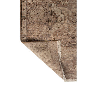 Alfombras de Lana Anudadas a Mano Viscaya, Gris y Negro, Estilo Boho, Medallón Abstracto, Patrón Rectangular para el Hogar y el Pasillo - Modelo Ea-1505 (Cs-01) - Product Image 5