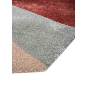 Alfombras de Lana y Viscosa Hechas a Mano, Alfombra Rectangular Abstracta con Rayas Geométricas Rojas y Naranjas para el Hogar, Pasillo, Modelo TNQ-1126 - Product Image 4