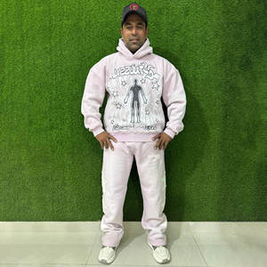 ชุดเซ็ต 2 ชิ้น คุณภาพพรีเมียม ยูนิเซ็กซ์ เสื้อฮู้ด กางเกงคาร์โก้เอวยางยืด ผ้าฟลีซ น้ำหนักเบา โพลีเอสเตอร์ผสมคอตตอน สำหรับฤดูหนาว ไซส์พลัส - Product Image 1