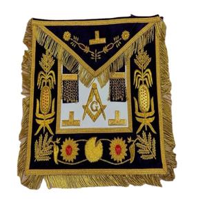 Delantal Masónico de Moda Vintage Cuadrado, Transpirable y Ecológico, con Bordado de Hilo de Oro y Encaje, para Maestro Masón de Logia Azul, Gran Regalia - Product Image 1