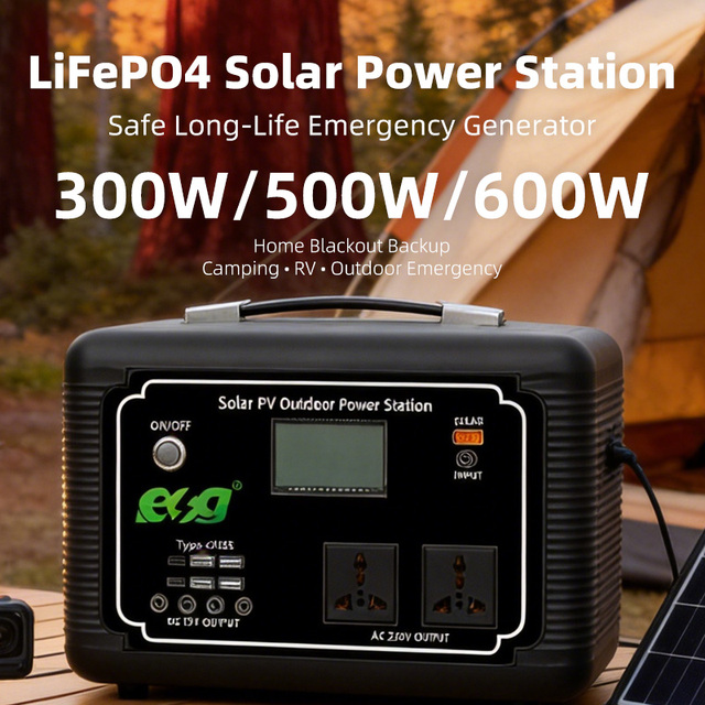 Wholesale Portable Power Stations 300W/500W/600W LiFePO4 Solar Generators for Outdoor Camping and Home Emergency Backup Power
