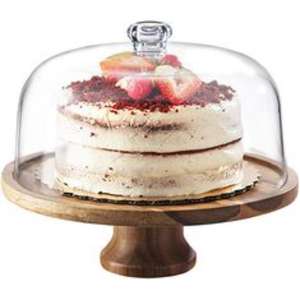 Support à gâteau en bois classique avec base ronde robuste pour la présentation de desserts traditionnels et modernes lors d'occasions spéciales - Product Image 2
