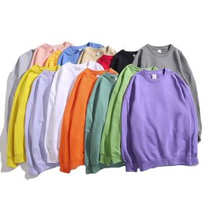 Logo personnalisé 100% coton pull à manches longues couleur unie pull unisexe col rond surdimensionné hommes sweats à capuche & sweat-shirts - Product Image 1