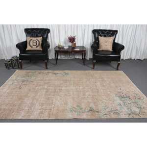 5.2x9.3 ft Turkish Vintage Rug, Large Rug, <b>Brown</b> <b>Wool</b> Rug - Product Image 2