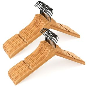 HANDMADE SMOOTH HANDLE WOOD Clothes Hanger <b>for</b> Coat Pant Suit Shirt-<b>for</b> Wardrobe Bathroom Living Room - Product Image 2