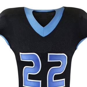 Camiseta corta de fútbol americano impresa por sublimación personalizada al por mayor, uniforme de secado rápido transpirable antibacteriano que absorbe la humedad - Product Image 3