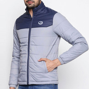 Veste à bulles décontractée pour homme avec col montant, logo sur le devant, imperméable et écologique, vêtements d'hiver, couleurs/logo personnalisables - Product Image 1