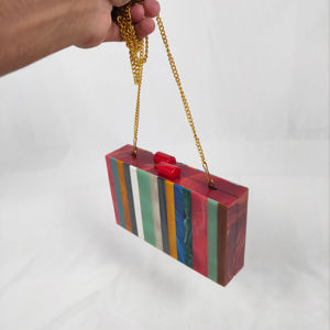 Sac à main de soirée en résine peint à la main style ange design unique nouveau multicolore pour femmes disponible au meilleur prix en Inde - Product Image 1