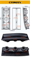 Corps de sonorisation ABS 348*131*108.5mm, 3 unités, pour haut-parleur de 1 pouce, pour système de colonne 6x5 pouces