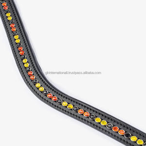 สายรัดคิ้วหนังแท้แบบโค้ง2024สำหรับขี่ม้าสายรัดคิ้วสีดำแบบ Havana ดีไซน์ทันสมัย - Product Image 5