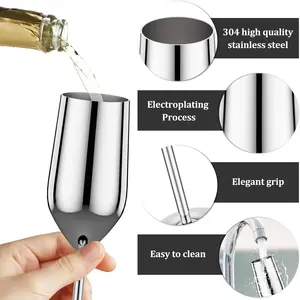 Best Seller Copper Plated Drink Ware Goblet Stainless Steel <b>Cocktail</b> <b>Glass</b> Wine <b>Glass</b> Metal Champagne Flute Bar Ware - Product Image 2