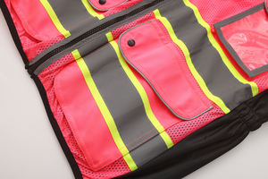 Rompi Keselamatan Reflektif Logo Kustom ANSI Kelas 2 Hi Vis Kontras Rompi Wanita Tugas Berat Rompi Keamanan Surveyor untuk Wanita - Product Image 5