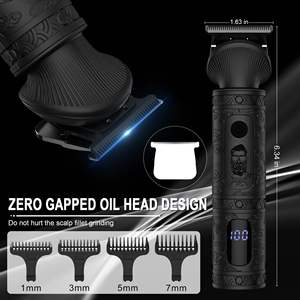 Kit de Afeitado Profesional Inalámbrico 7 en 1 para Hombre, Recortadora de Barba con Cuchilla en T de Cerámica para Recortar el Vello de la Nariz y el Cuerpo - Product Image 1