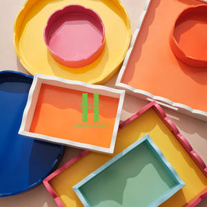 2025 bandeja de servicio redonda de laca hecha a mano de alta calidad platos OEM ecológicos Decoración de mesa buen precio fábrica de Vietnam - Product Image 6
