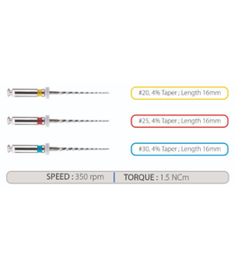 Lime dentaire rotative en acier inoxydable Niti Pedoflex Endo pour canal radiculaire propre et façonnage 16mm Assortiment Lot de 3 - Product Image 5