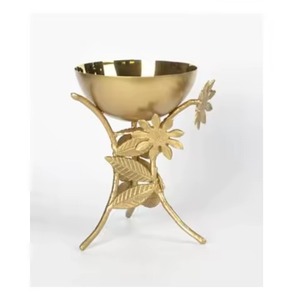 Base aromática de quemador Bakhoor de metal pulido a mano para un dulce olor hogareño y comodidad espiritual - Product Image 1