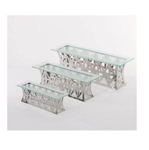 Soporte de pastel de vidrio de acero inoxidable de tendencia de Venta caliente fácil de limpiar grado alimenticio para cenar servir en el hogar restaurante Hotel fiestas - Product Image 2