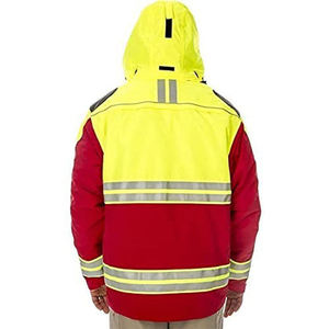 OEM Veste de sécurité haute visibilité à capuche pour l'hiver Flash LED imperméable et réfléchissant Polyester personnalisable Sécurité au travail Protection pour l'hiver - Product Image 4