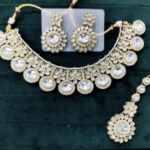 Venta caliente tradicional antiguo indio étnico sombra piedra fino chapado en oro circón pendientes conjunto de joyería para boda de mujer - Product Image 1