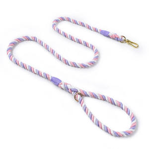 Macramé personalizado Paracord Color Pastel redondo empuñadura tejida hecha a mano Color degradado Nylon perro Correa 6 pies cuerda hecha a mano - Product Image 5