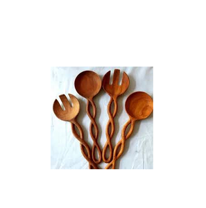 Juego de cuchara y tenedor de madera de Acacia pulida personalizada, vajilla de fabricante, juego de cubiertos de madera, venta al por mayor, Exportación - Product Image 3