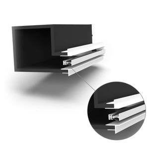 Aircontrol Bocchetta di Ventilazione Nascosta a Profilo Bianco con 2 Fori L. 500x50mm Versione Cartongesso - Product Image 3