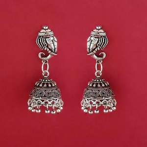 Jeweljunk Boucles d'oreilles Jhumki plaquées oxydées 1309379 Collection de bijoux de mode - Product Image 1