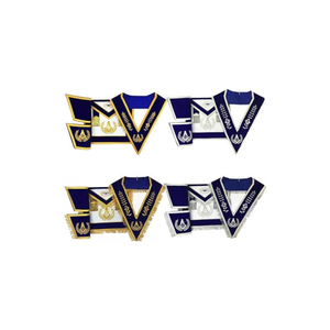 Collares de la Logia Masónica Azul de Grado 14 - Juego de 9 Collares Bordados a Máquina, Delantal y Estuche, Collar de Arco Real Completamente Vestido - Product Image 5