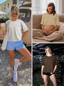 เสื้อยืดเอวลอยสำหรับผู้หญิงพิมพ์ลายด้านหน้าและด้านหลัง - Product Image 5