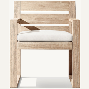 Single <b>chair</b> with teak <b>wood</b> <b>arms</b> equipped with soft and durable foam for outdoor use that is weather-resistant - Product Image 6