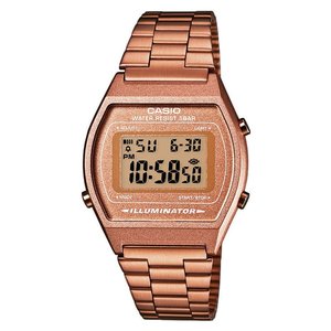 Montre numérique vintage rectangulaire en acier inoxydable rose doré, bracelet 18 mm B640WC 5A - Product Image 1